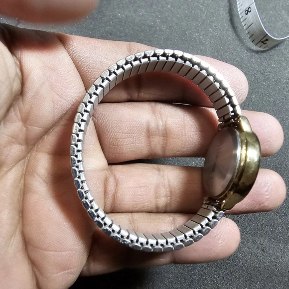 Timex Indiglo Ladies Quartz Watch Silver Gold Tone Date Just White Dial Working - Picture 6 of 9